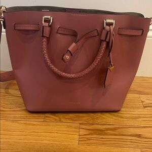 Michael Kors Mauve Braided-Handle Leather Tote